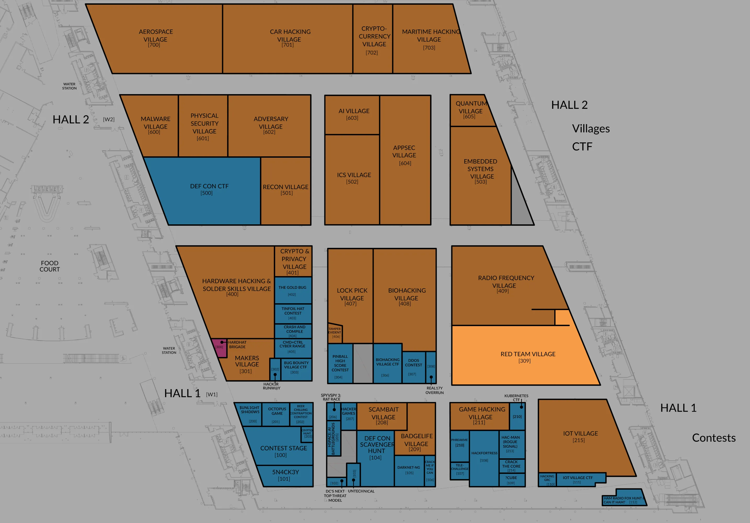 DEF CON Map highlighting Red Team Village location